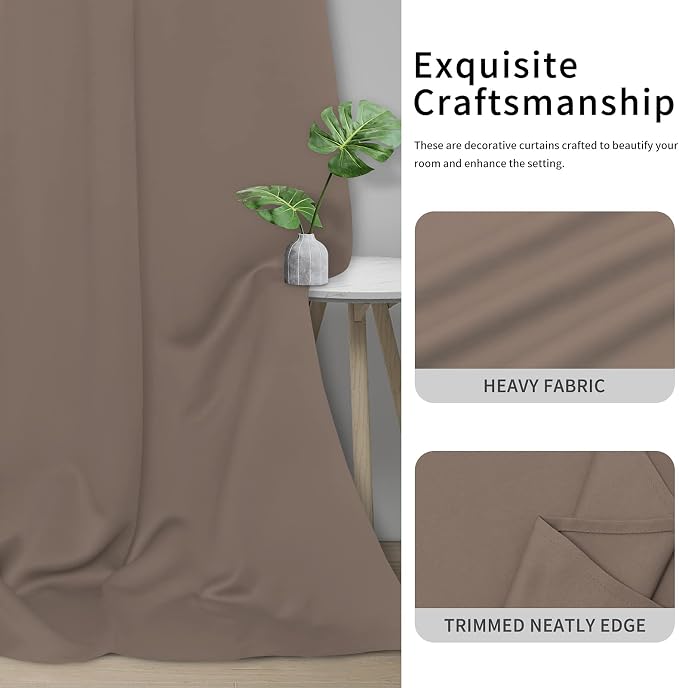 Easy-Going Thermal Grommet Blackout Curtains, 2 Panels 42x72 in, Camel | - Image 5