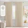 MIULEE Cream Beige Back Tab Blackout Curtains 52x84 Inch Length 2 Panel Set | by MIULEE