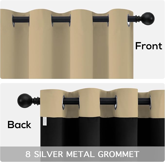 Yakamok Biscotti Beige Blackout Curtains 84 inches Long - Image 6