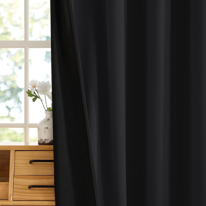 RYB HOME 100% Blackout Curtains 63 inches Length, Thermal Insulated | Thermal - Image 3