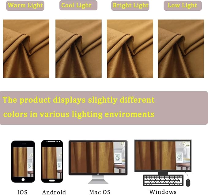 Timeper Gold Brown Velvet Curtains 63 inches 2 Panels, Light Blocking Curtains - Image 7