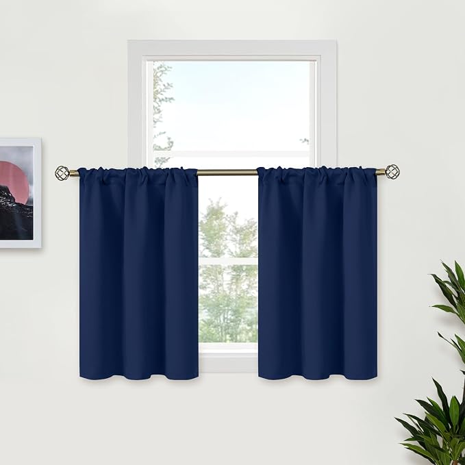 BGment Navy Blue Small Curtains 30 Inch Length by BGment