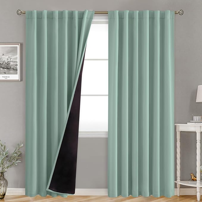 BGment Blackout Curtains with Thermal Insulation Liner Curtains 90 Inches Long by BGment