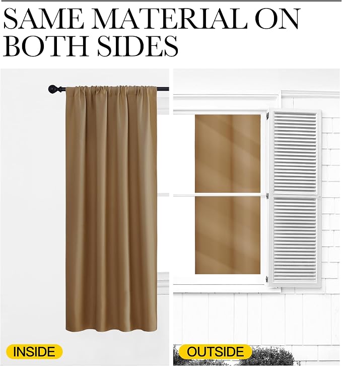 NICETOWN Window Curtains for Bedroom, 2 Panels, W42 x L48 -Inch, Home - Image 5