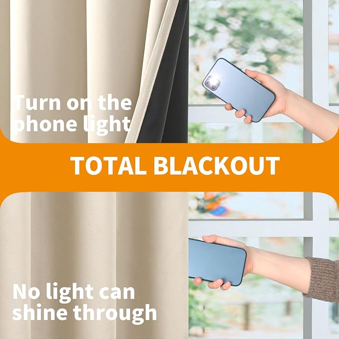 YoungsTex 100% Blackout Curtains 54 Inches Long, Thermal Insulated Black Out - Image 8