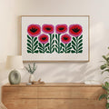 Framed Floral Wall Art for Bedroom, Large Pink Flower Canvas Artwork for Living by Cuspin