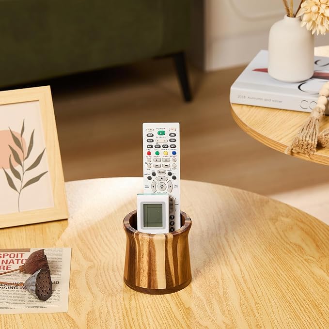 Acacia Wood Small Remote Control Holder, Organizer - Image 9