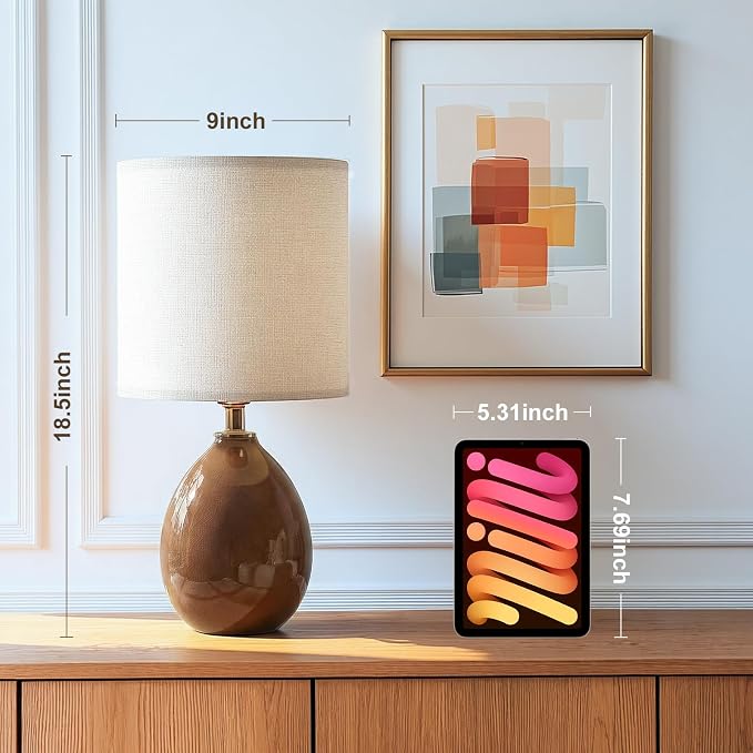 18.5" Table Lamp Set of 2 for Living Room Bedroom, Bedside Lamps for Night - Image 6