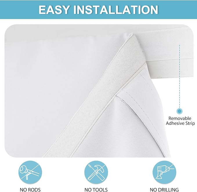 RYB HOME Privacy Door Curtain Kitchen Window Curtains, W34 x L40, Thermal - Image 2