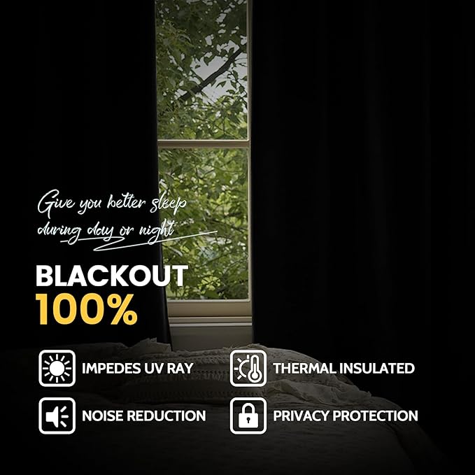 Yakamok Purple 100% Blackout Curtains 63 Inches Long - Image 8