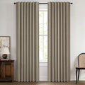 MIULEE 100% Blackout Linen Curtains 42 x 84 Inch Faux Linen 2 Panels | Thermal by MIULEE