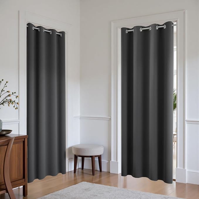 KOUFALL 78 Inch Long Closet Curtain 2 Panels, Insulated Thermal Closet Door - Image 2