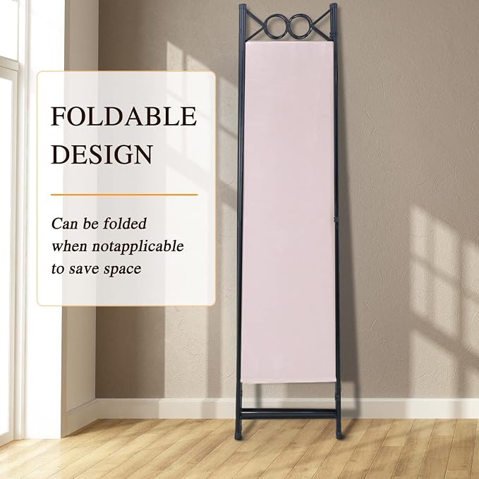 Room Divider, Folding Privacy Screen 4 Panels Portable Wall Divider Partition - Image 6