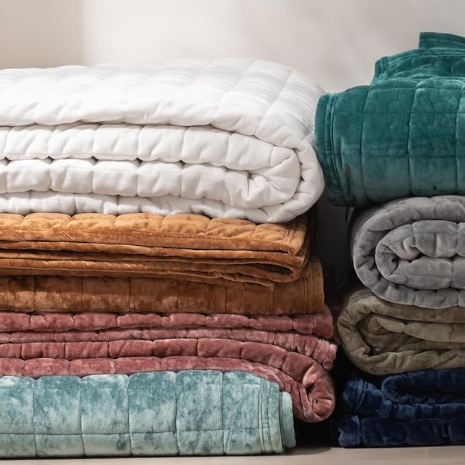 RECYCO Channel Box Stitch Velvet Quilt Set, King Size, Bright White | Ultra - Image 7