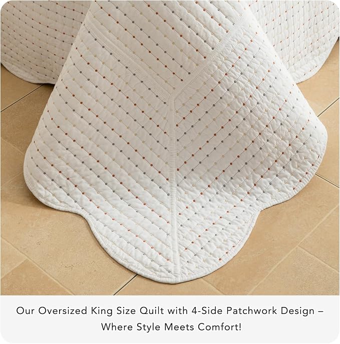 Lady Ann Oversized King Quilt 120x120, Lightweight & Soft Farmhouse Coverlet - Image 6