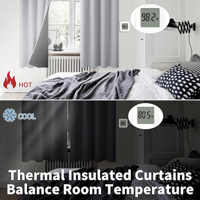 BGment 100% Blackout Curtains 108 Inch Long 2 Panles Set, Thermal Insulated - Image 4