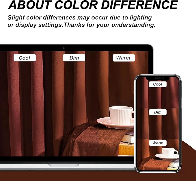 Burnt Orange Soft Velvet Pleated Blackout Curtains 84 Inches Long Room - Image 8
