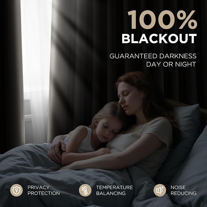 Joydeco 100% Blackout Curtains Velvet Black Out Curtain 84 Inch Drapes | - Image 4