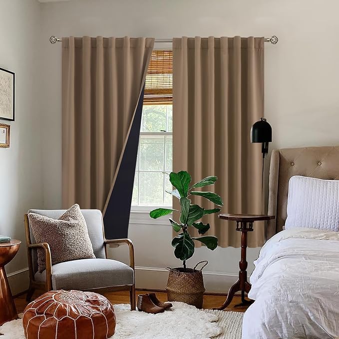 BGment 100% Room Darkening Thermal Insulated Blackout Curtains 63 Inches Long - Image 9