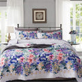 Queen Quilt Set 3-Piece Bedspread Quilted Oversized Lightweight Microfiber by Travan