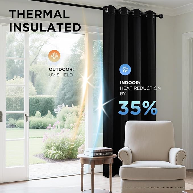 Joydeco Blackout Curtains 72 Inch Length 2 Panels Set, Thermal Insulated Long - Image 4