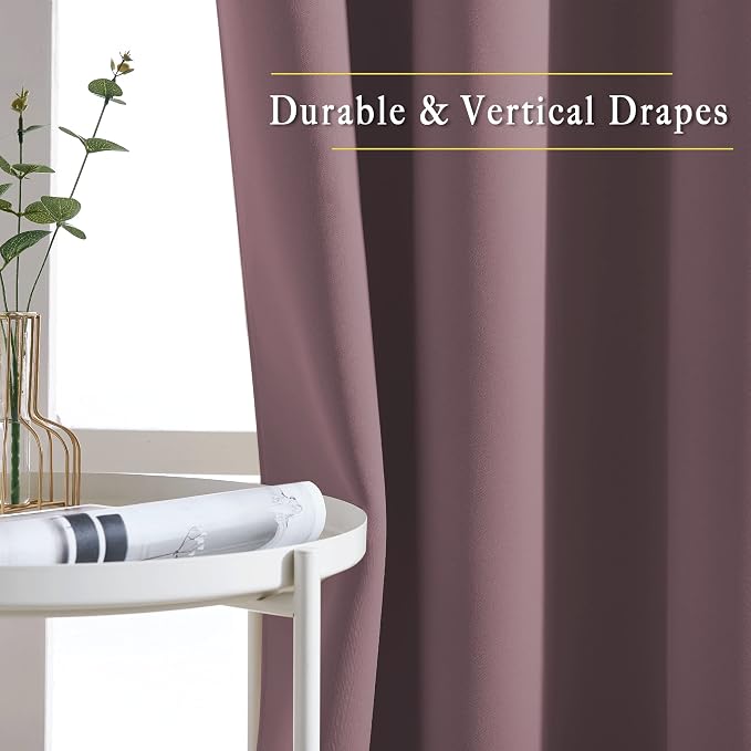 NICETOWN Bedroom Curtains 63 inch Length 2 Panels - Image 5