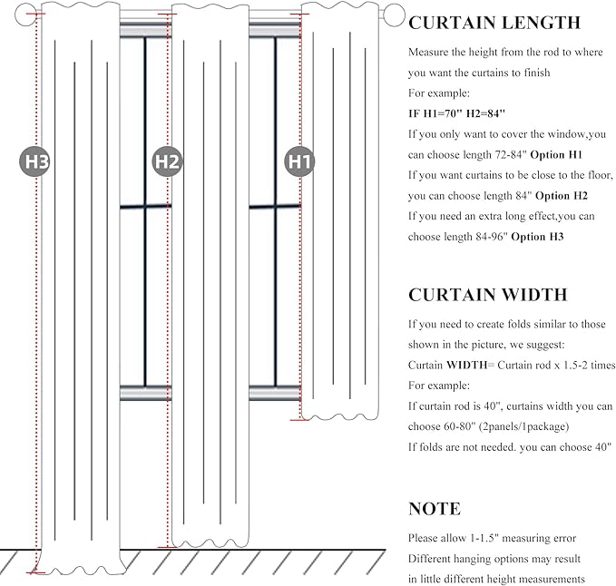 QJmydeco Black Out Linen Boho Curtains 63 Inch Long, Living/Bedroom Curtains 63 - Image 3