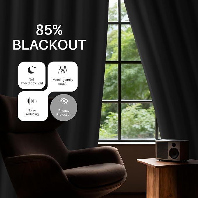 Etherealveil Pure White Pinch Pleated Semi Blackout Curtains 2P 40"x84" | Back - Image 3