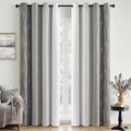 MIULEE Grey and Greyish White Ombre Blackout Curtains 52Wx96L Set of 2 | Full by MIULEE