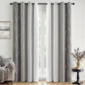 MIULEE Grey and Greyish White Ombre Blackout Curtains 52Wx84L Set of 2 | Full by MIULEE