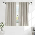 PONY DANCE Cream Blackout Curtains, Thermal Insulated Short Drapes by PONYDANCE