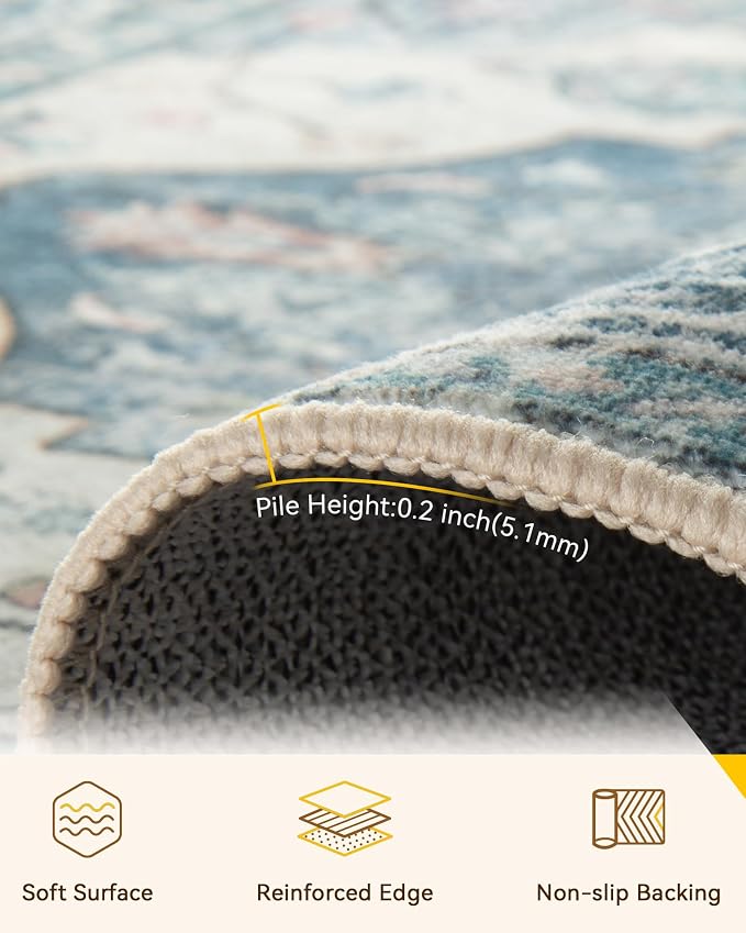 RELEANY Washable Area Rug, Runner 2'6"x14', Water Repellent, Pet Friendly - Image 2