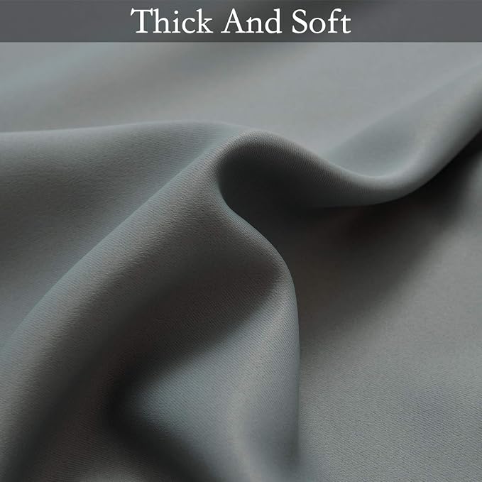 SimpleHome Ombre Gradient Grey White to Gray Curtains - Image 3