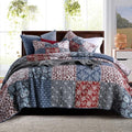 Secgo King Size Comforter Set- 100% Cotton Quilt King Size Set, Burgundy by Secgo