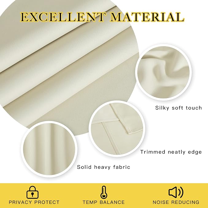 NICETOWN Blackout Bedroom Curtain 72 inches Length - Image 4