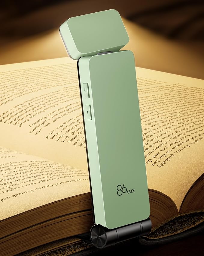 86lux Book Light, Rechargeable Clip-On LED Reading Light by 86Lux