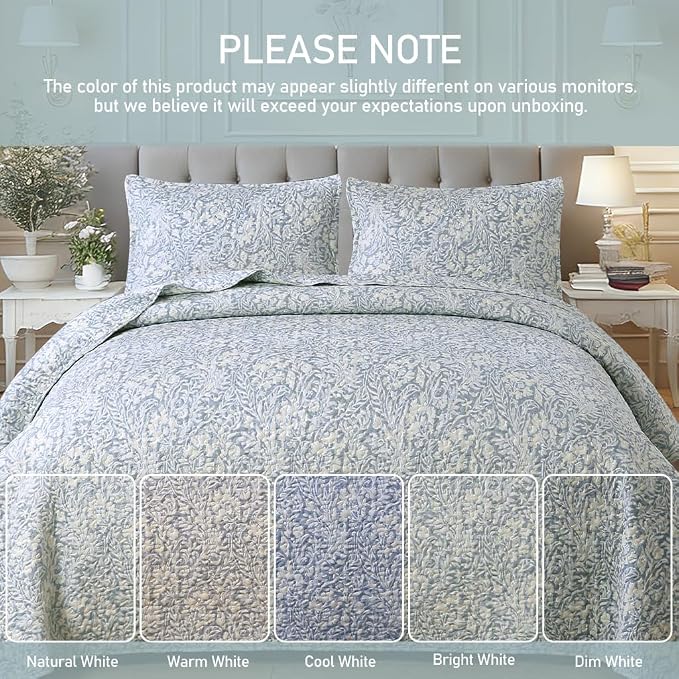 DURLENGEN Botanical Quilt California King Size, Reversible Bedding Set - Image 6