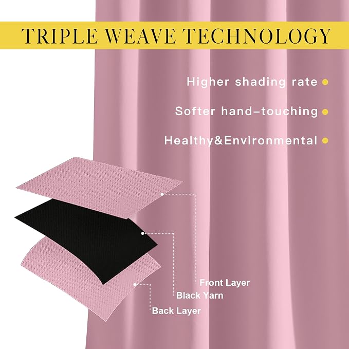 NICETOWN Blackout Living Room Curtains 90 inches Long - Image 3