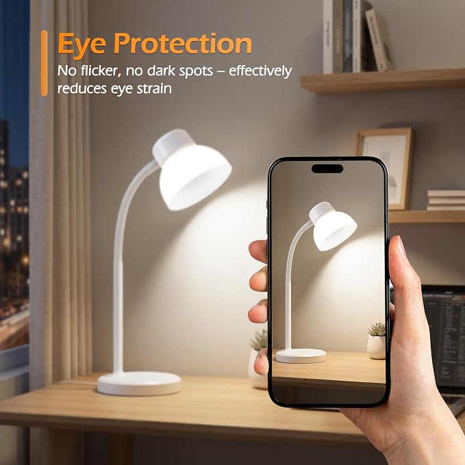 Desk Lamps for Home Office, Small LED Reading Lamp, 5000K Eye-Care Desk Light | - Image 3
