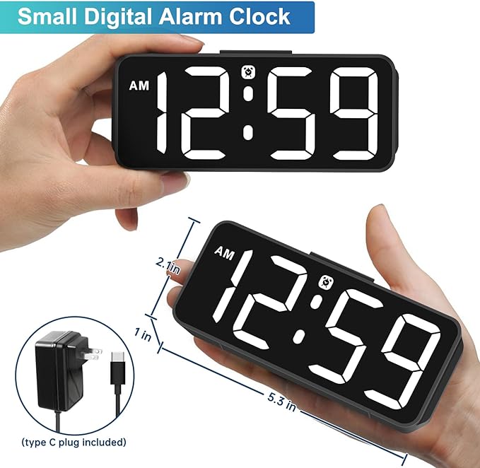 Peakeep Small Compact Digital Alarm Clock Plug-in - Image 2