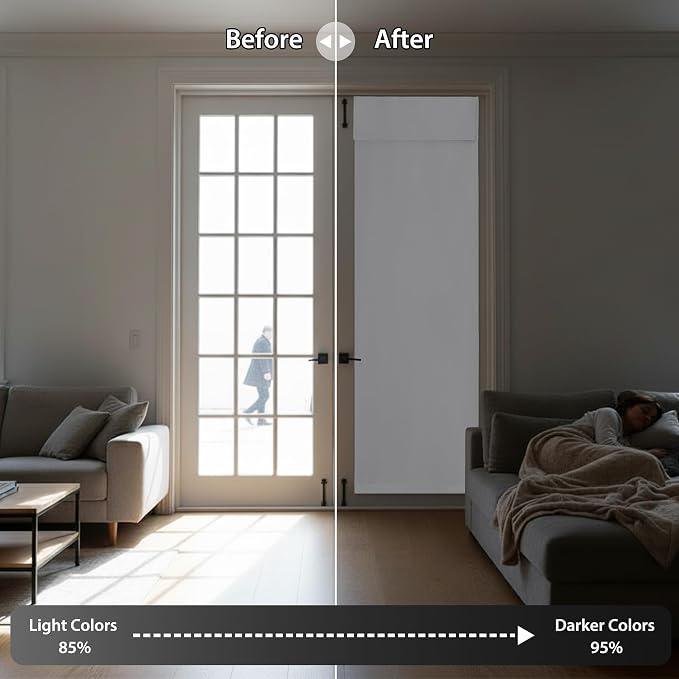 RYB HOME White Curtain for Door Window Short Room Darkening Curtain | Blackout - Image 5
