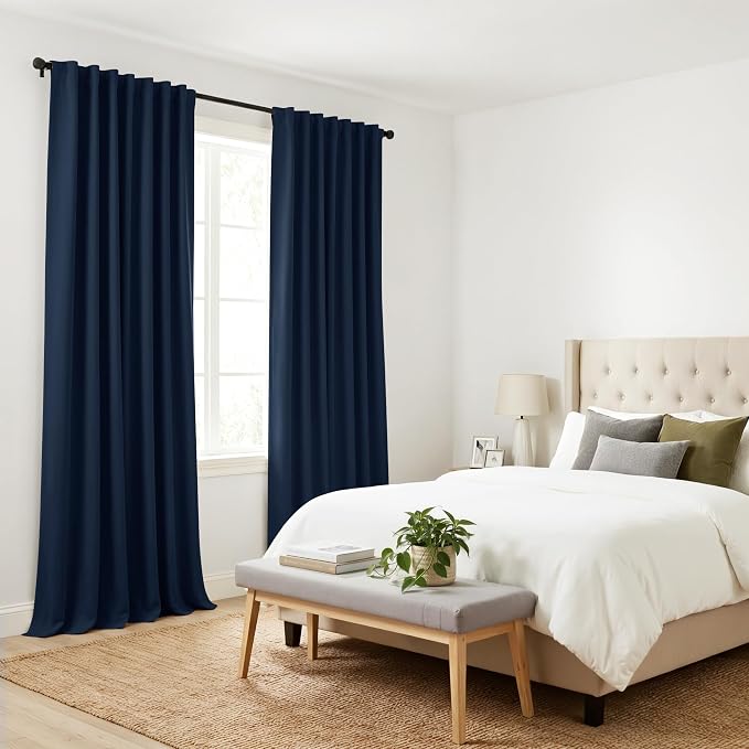 PONY DANCE Navy Blue Blackout Curtains 84 inch Length 2 Panels Set | Thermal - Image 8