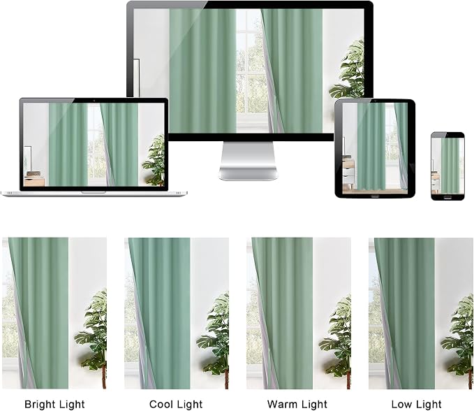 XWZO 100% Blackout Curtain 84 Inches Length 2 Panels Set - Image 8