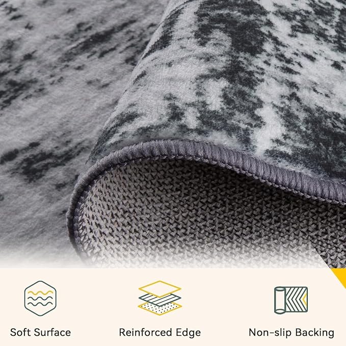 RELEANY Washable 2'x5' Abstract Area Rug - Image 4