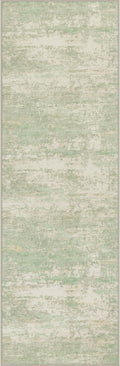 2x6 Washable Runner Rug：Modern Abstract Soft Carpet Green Cream | by FXRHLP