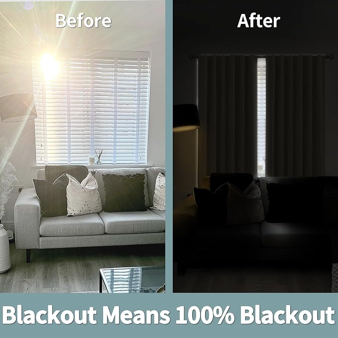 BGment 100% Room Darkening Thermal Insulated Blackout Curtains 95 Inches Long - Image 5