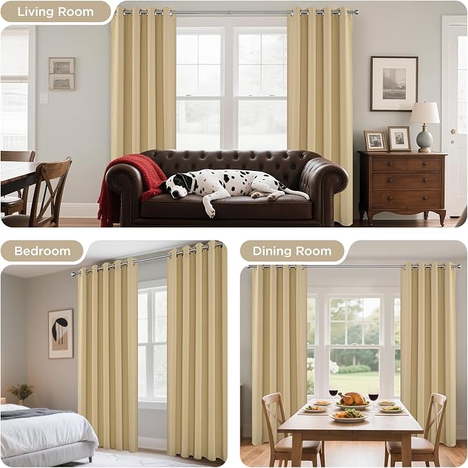 Joydeco Long Blackout Curtains for Bedroom & Living Room 120 Inch 2 Panels | - Image 6