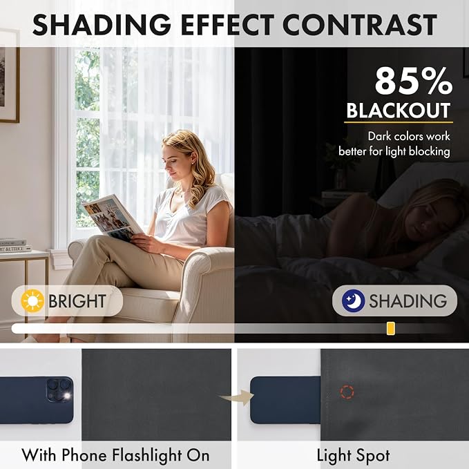 MIULEE Grey Blackout Curtains 4 Panels Set 72 Inch Length Bedroom | Thermal - Image 3