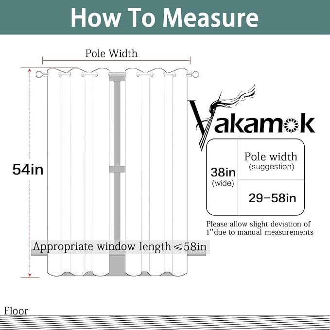 Yakamok Blackout Curtains 38x54 inch Light Beige Thermal Drapes-Bedroom | 2 - Image 6