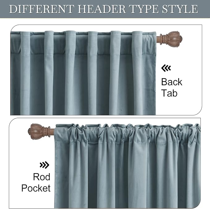 RYB HOME Blue Velvet Curtains 96 inches - Image 5
